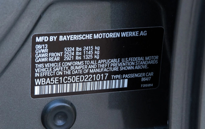 BMW Seria 5 cena 81900 przebieg: 174107, rok produkcji 2013 z Rzeszów małe 781